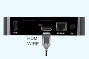 Connect the HDMI to your digital signage player and get started instantly